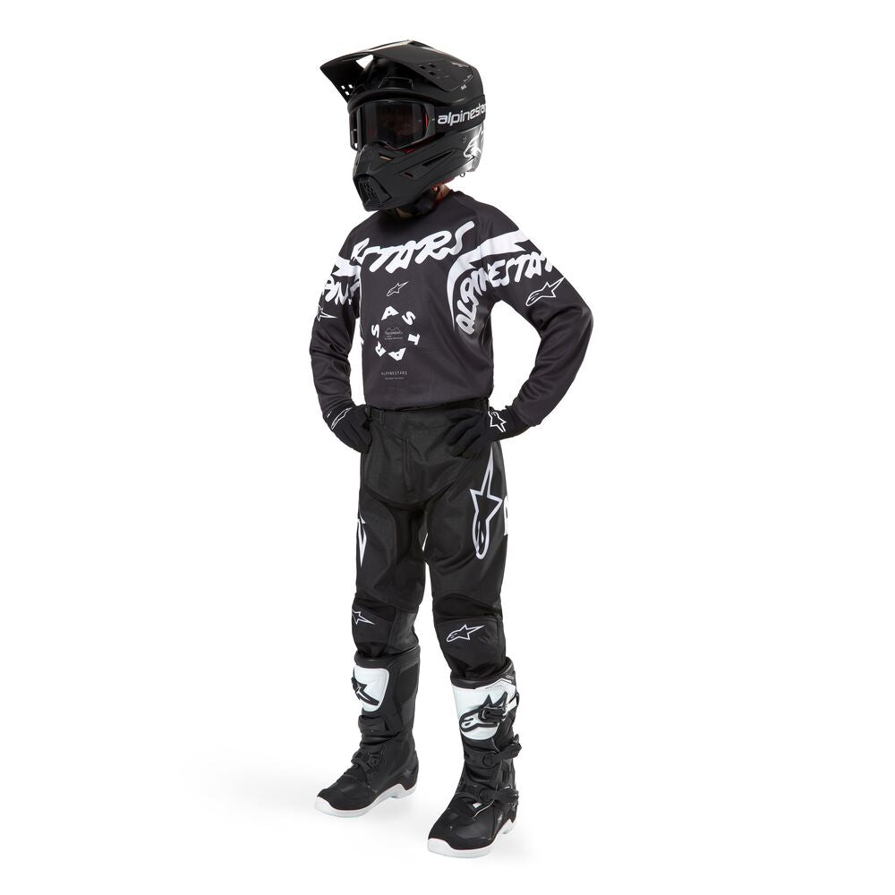 ALPINESTARS YOUTH RACER HANA BLACK WHITE JERSEY