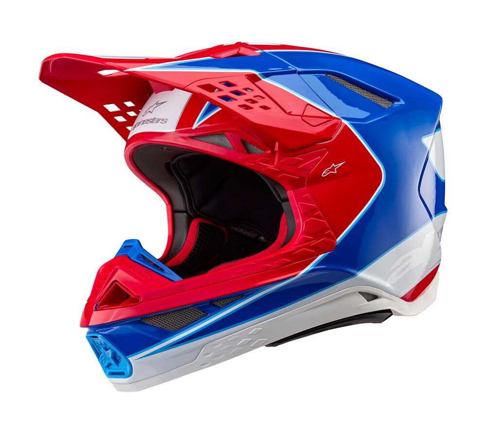ALPINESTARS SUPERTECH S-M10 AEON BRIGHT RED BLUE GLOSSY HELMET
