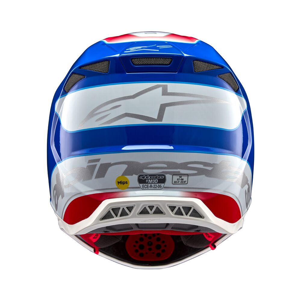 ALPINESTARS SUPERTECH S-M10 AEON BRIGHT RED BLUE GLOSSY HELMET