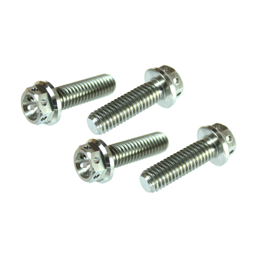TITANIUM HEX HEAD FLANGE BOLT M6X25 8MM SOCKET X4 PACK