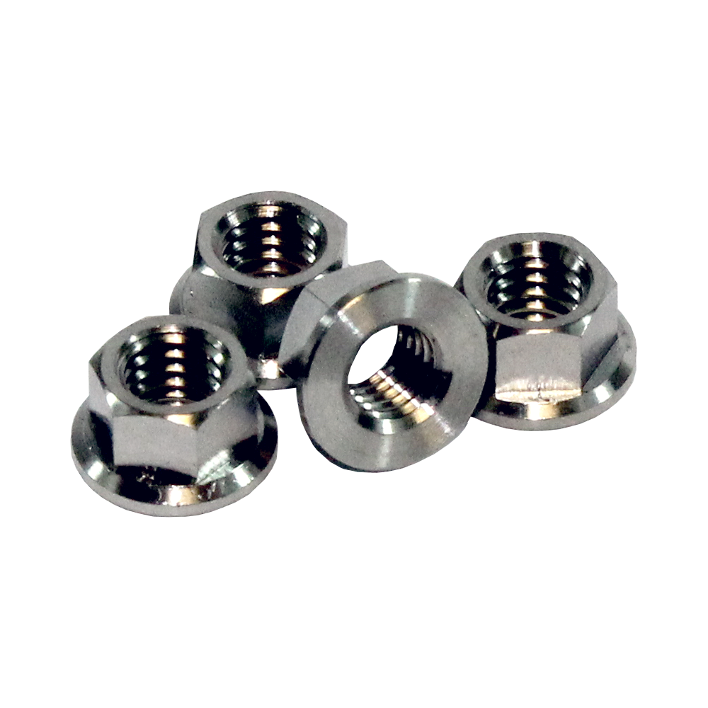 TITANIUM HEX HEAD FLANGE NUT M6 8MM SOCKET X4 PACK