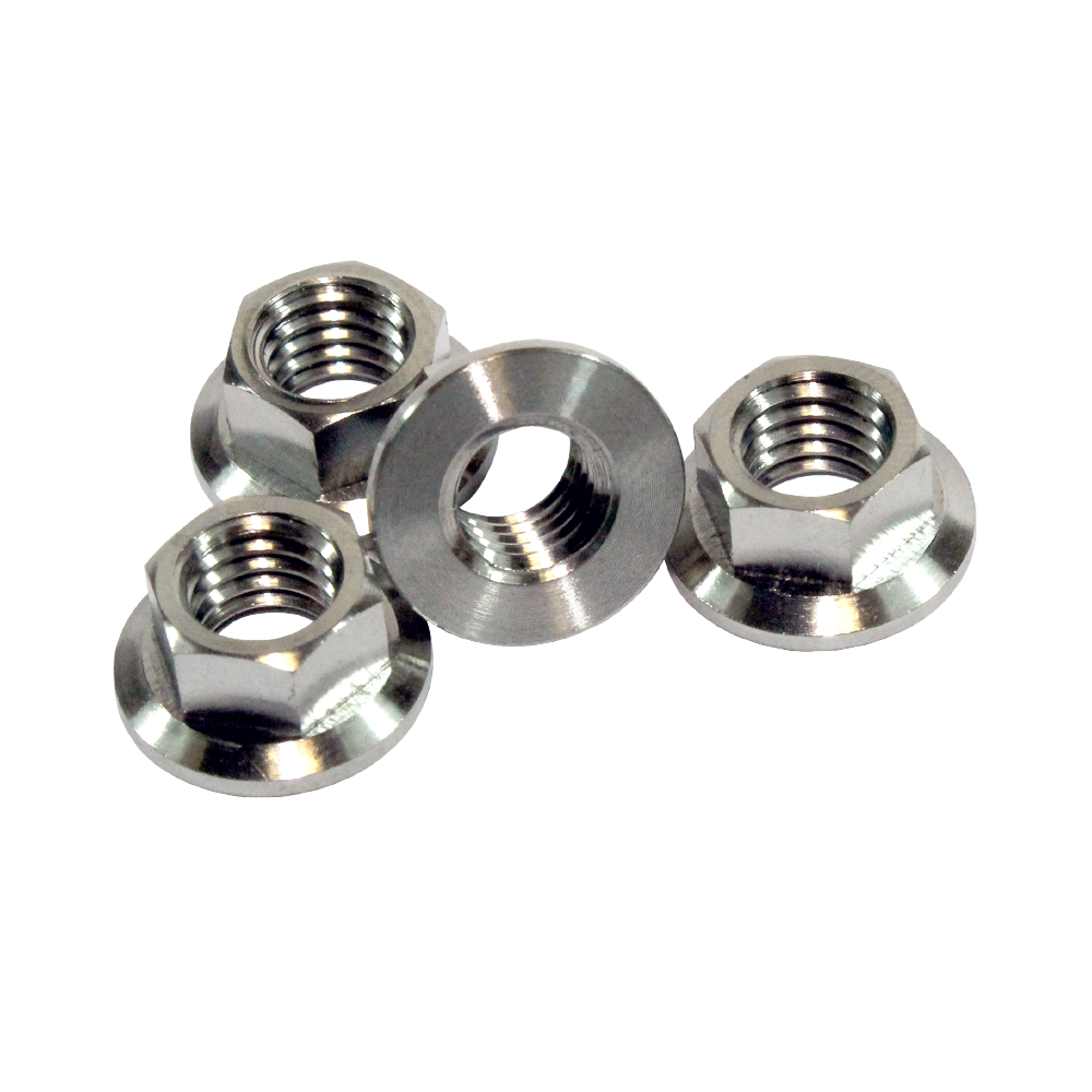 TITANIUM HEX HEAD FLANGE NUT M8 10MM SOCKET X4 PACK
