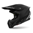 Airoh Twist 3 Color Black Matt MX Helmet front and side view showing matte black finish and aerodynamic design