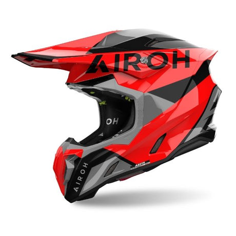 Airoh Twist 3 King Red Gloss MX Helmet with aerodynamic design and vibrant red finish