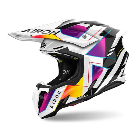 Airoh Twist 3 Rainbow Gloss MX Helmet with vibrant multicolor design and glossy finish