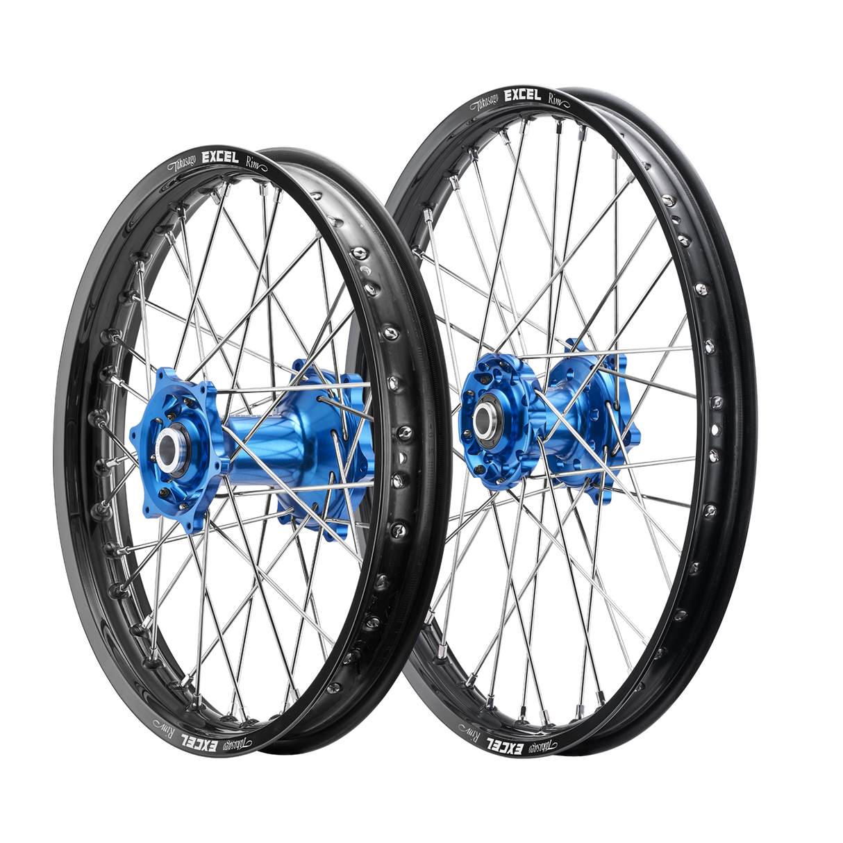 50CC BIG WHEEL KIT BLACK EXCEL RIM - BLUE TALON HUBS KTM/Husqvarna/Gasgas 50/E5 21-25