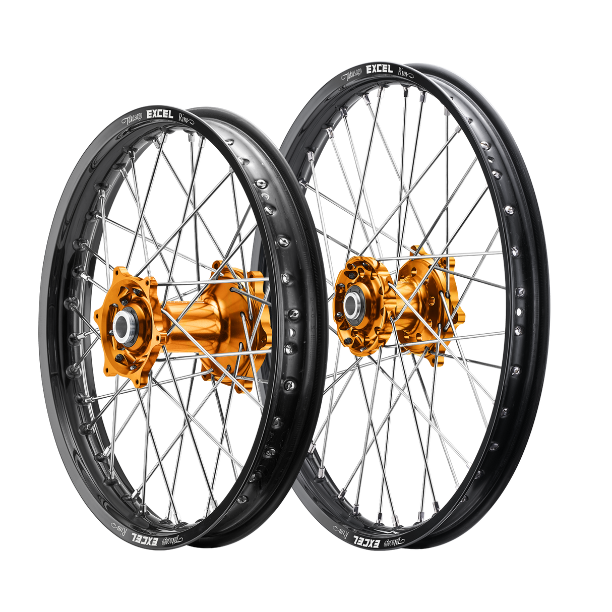 50CC BIG WHEEL KIT BLACK EXCEL RIM - ORANGE TALON HUBS KTM/Husqvarna/Gasgas 50/E5 21-25