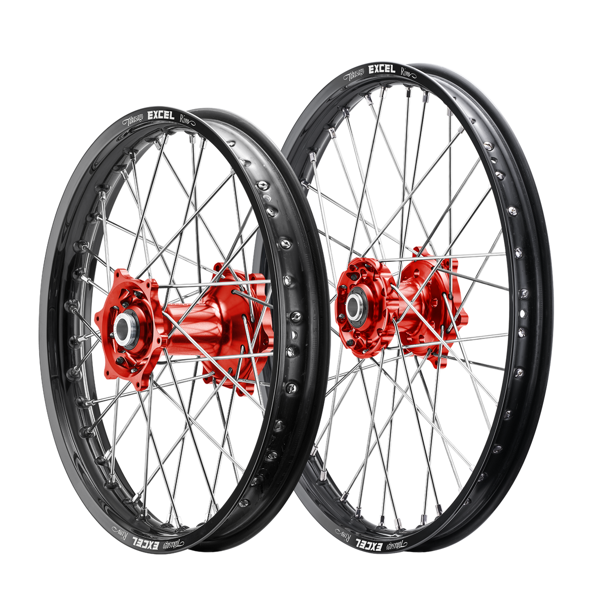 50CC BIG WHEEL KIT BLACK EXCEL RIM - RED TALON HUBS KTM/Husqvarna/Gasgas 50/E5 21-25