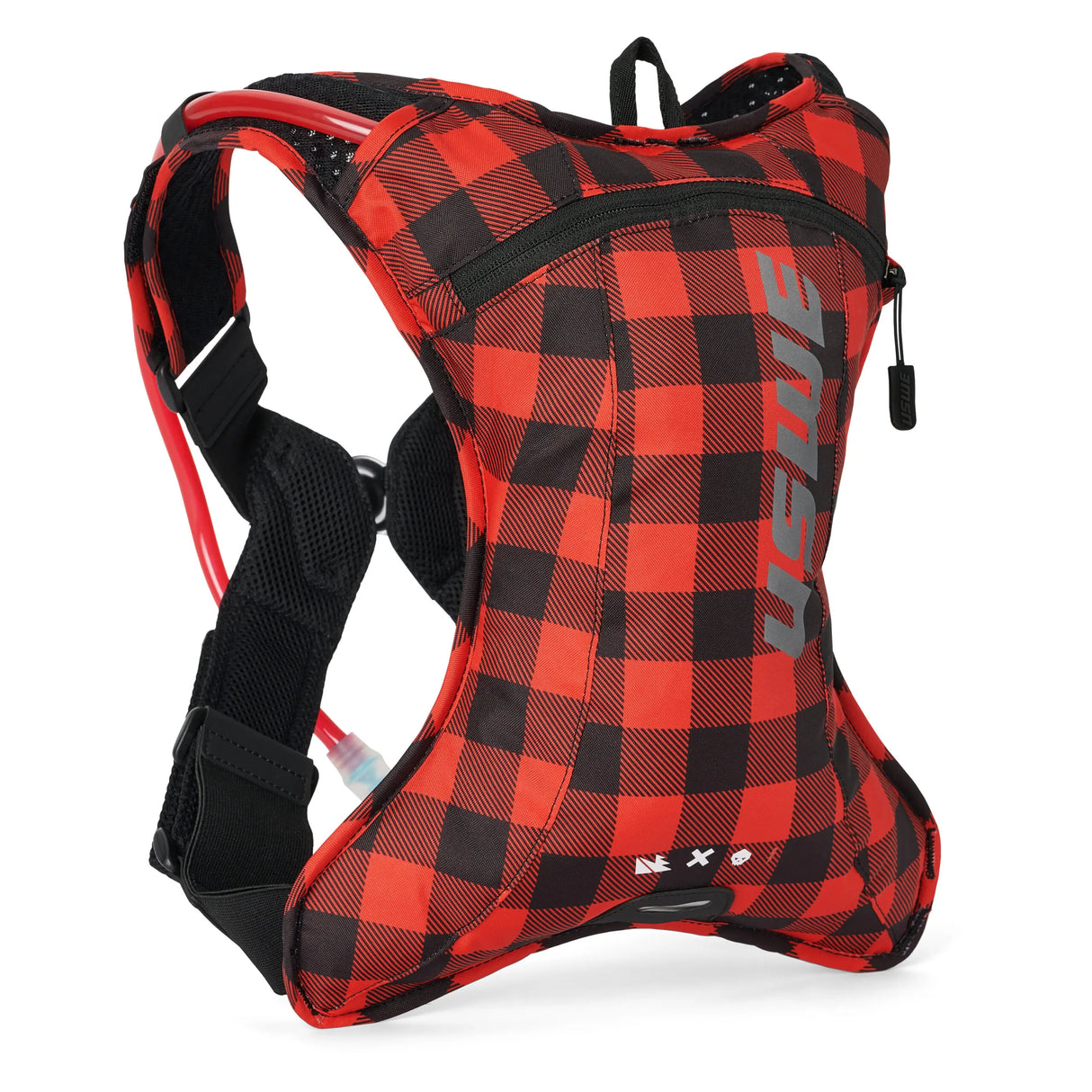 USWE Outlander XC 2 Hydration Pack with 1.5L Elite Bladder – Flannel Red/Black