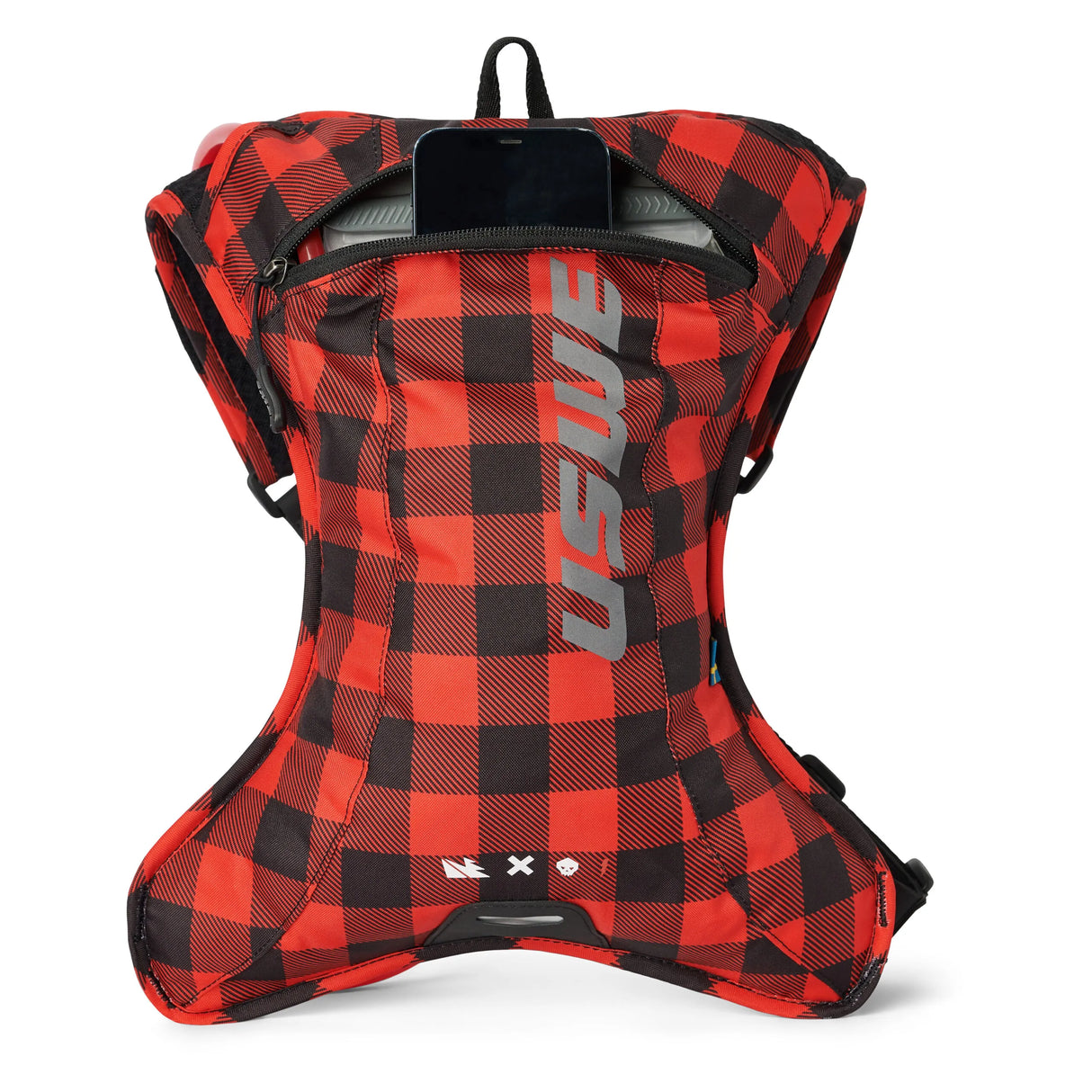 USWE Outlander XC 2 Hydration Pack with 1.5L Elite Bladder – Flannel Red/Black