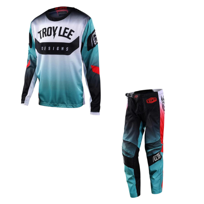 Troy Lee Designs Youth GP Kit Combo Arc Turquoise Neon Melon