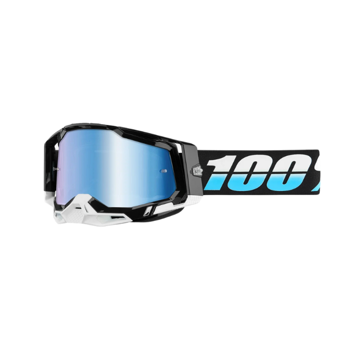 RACECRAFT 2 GOGGLE ARKANA with mirror blue lens displayed against a neutral background, showcasing its sleek design and high-performance features.