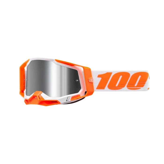 RACECRAFT 2 GOGGLE in orange with mirror silver flash lens, designed for optimal visibility and style in motocross.