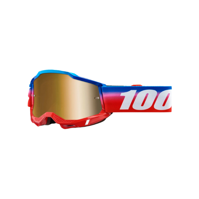 ACCURI 2 GOGGLE UNITY with Mirror True Gold Lens, showcasing a sleek design ideal for motocross and off-road racing.