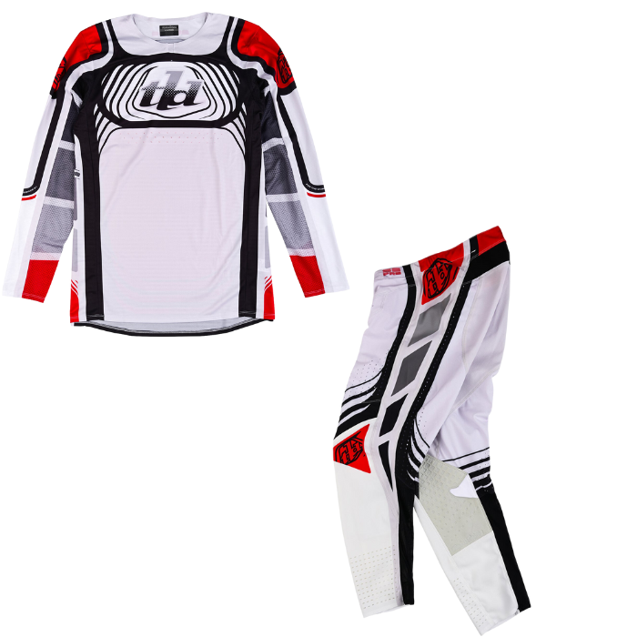 Troy Lee Designs SE Pro Kit Combo Wavez Off White Red