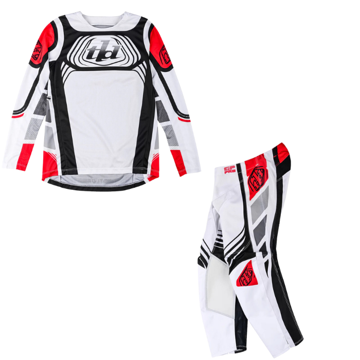 Troy Lee Designs Youth GP Pro Kit Combo Wavez Off White Red