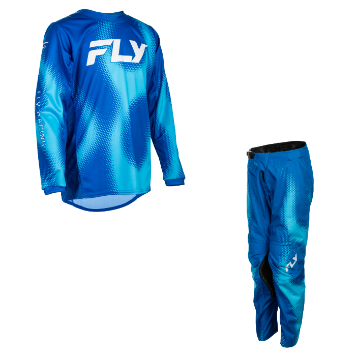Fly Racing Youth Kinetic Torch Kit Combo - Light Blue/Blue