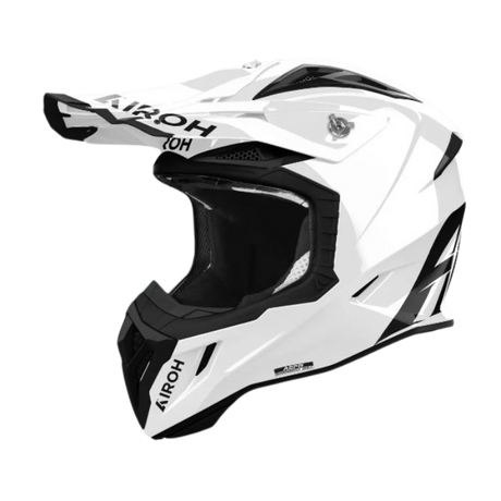 Airoh Aviator Ace 2 Color White Gloss MX Helmet featuring a sleek, glossy white finish and modern motocross design