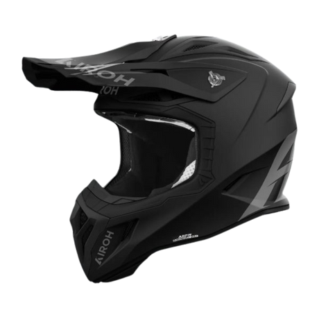 Airoh Aviator Ace 2 Color Black Matt MX Helmet front and side view with matte black finish