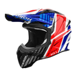 Airoh Aviator Ace 2 Proud Blue/Red Gloss MX Helmet featuring vibrant blue and red graphics with a glossy finish, designed for motocross safety and style