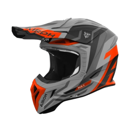 Airoh Aviator Ace 2 Ground Orange Matt MX Helmet featuring a bold orange design with matte finish, ideal for motocross riders