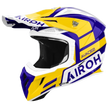 Airoh Aviator Ace 2 Sake Yellow Gloss MX Helmet featuring a vibrant yellow design with gloss finish and advanced motocross protection
