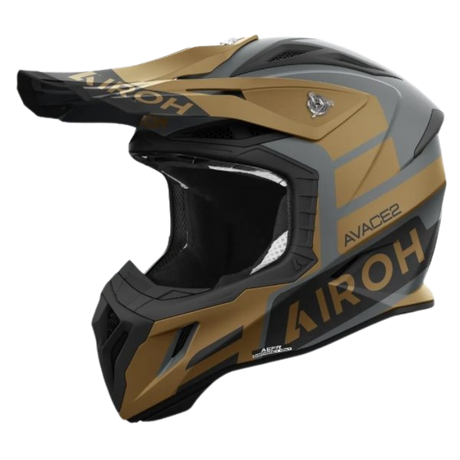 Airoh Aviator Ace 2 Sake Gold Matt MX Helmet with gold matte finish and advanced motocross design