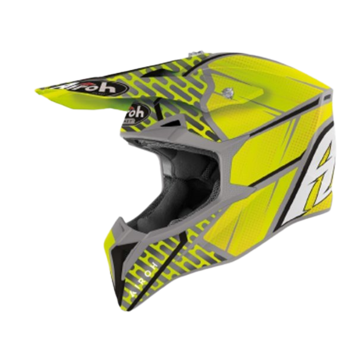 Airoh Wraap Idol Anthracite Matt MX Helmet in matte anthracite finish, front and side view