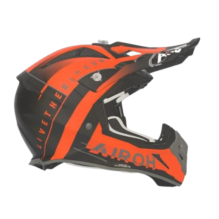 Airoh Aviator Ace Amaze Matt Orange MX helmet with modern design and durable motocross protection