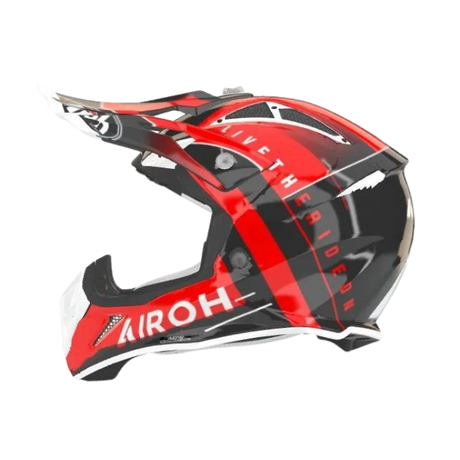 Airoh Aviator Ace Amaze Red Gloss MX Helmet featuring a sleek red design with glossy finish