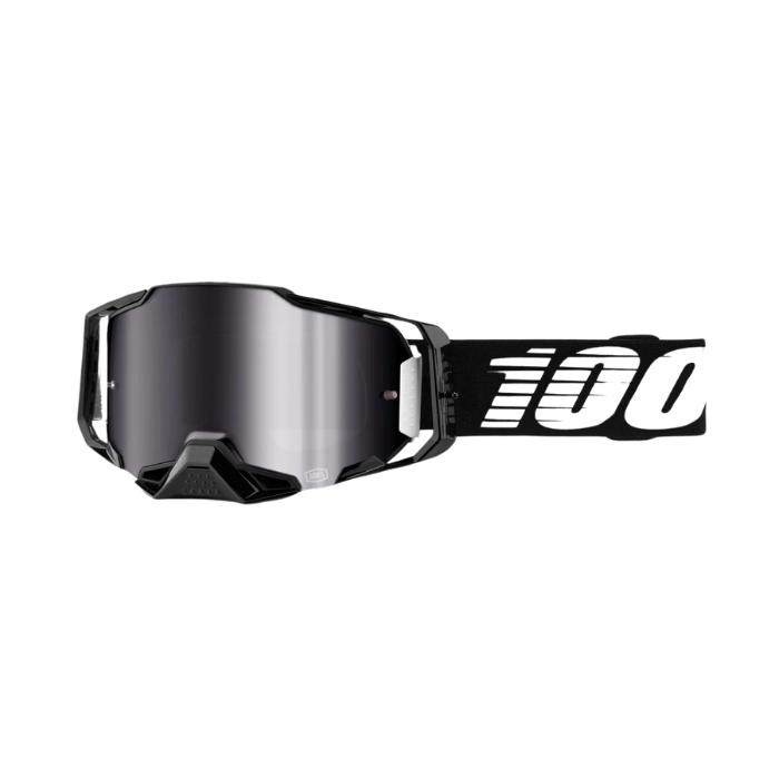 ARMEGA GOGGLE BLACK with MIRROR SILVER LENS showcased against a clean background.
