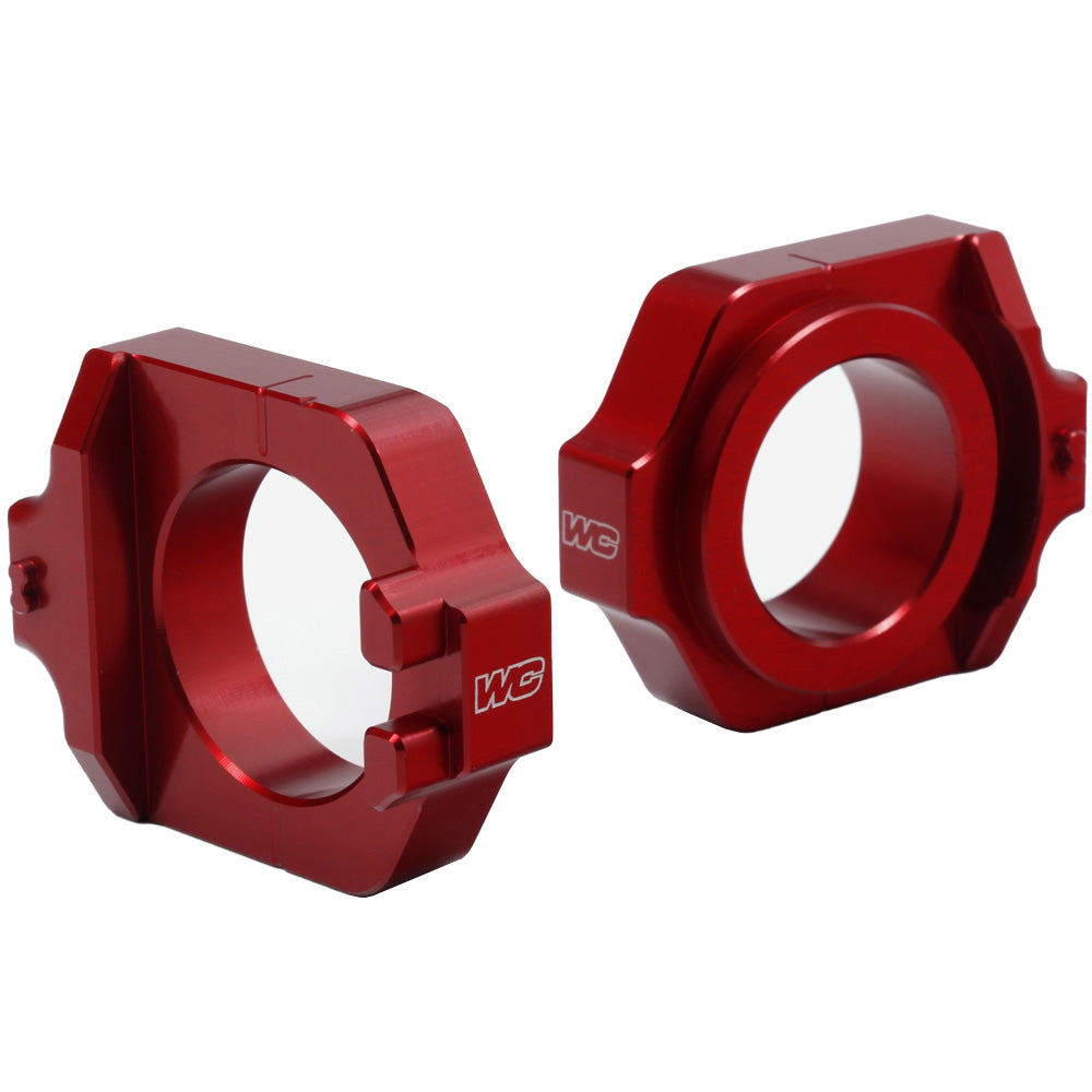 WORKS CONNECTION AXLE BLOCK KIT ELITE HONDA CRF250/450R 09-25, CRF250RX 19-25, CRF450RX 17-25 RED