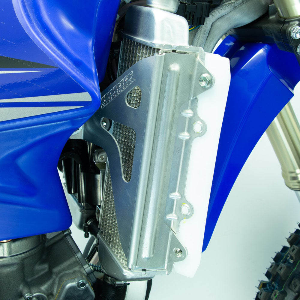 WORKS CONNECTION RADIATOR BRACES YAMAHA YZ250 02-24, YZ250X 16-24 SILVER