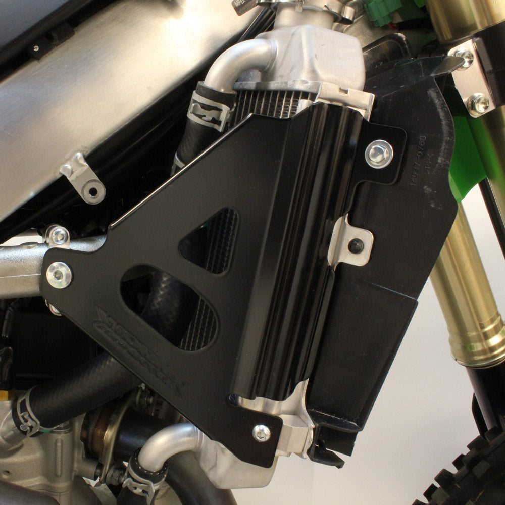 WORKS CONNECTION RADIATOR BRACES KAWASAKI KX250F 21-24, KX250XC 20-24, KX450F 19-23, KX450XC 20-23 BLACK