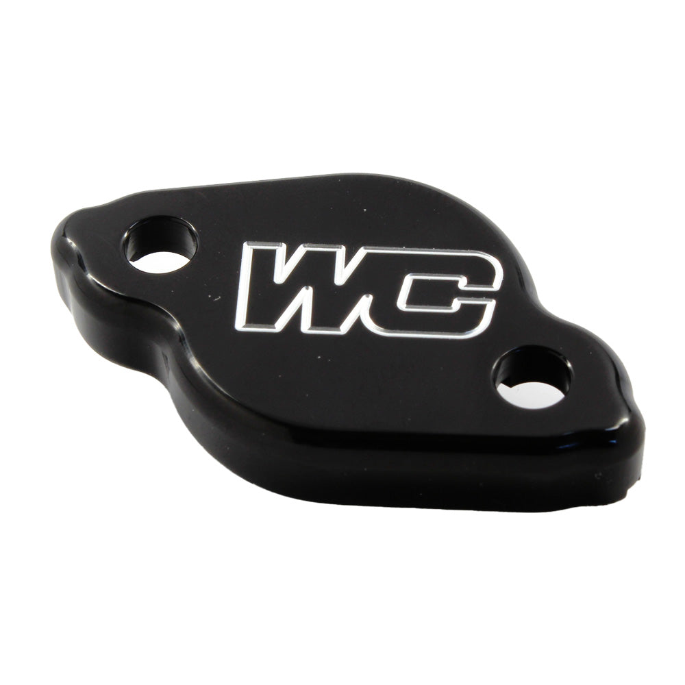 WORKS CONNECTION REAR BRAKE MASTERCYLINDER COVER YAM/FAN/BET/TM/GAS/KAW YZ/YZF/WRF 03-25, RR10-25, EN/MX 05-25, EC/XC 18-20, KX250F/XC 2025, KX450F/XC 24-25 BLACK (R)