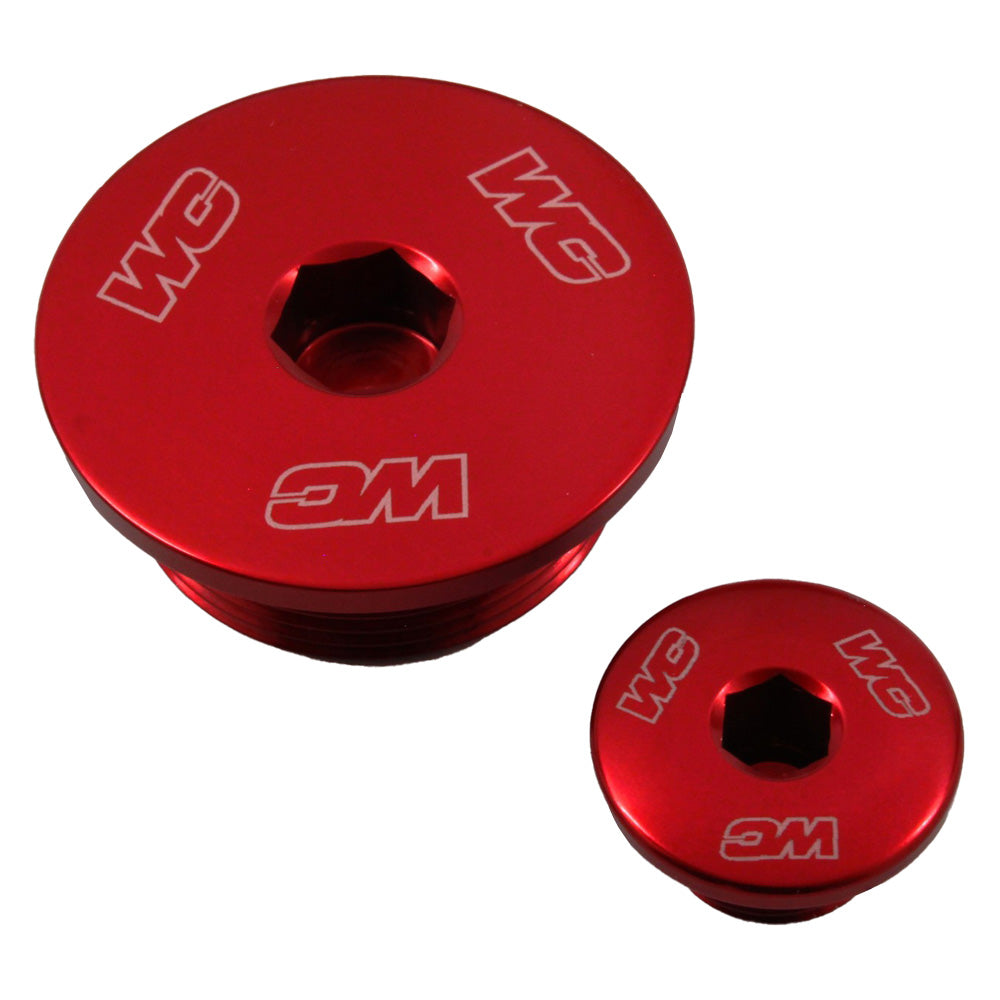 WORKS CONNECTION ENGINE PLUGS HONDA CRF250R/RX 18-25, CRF250F TRAIL 19-25 RED