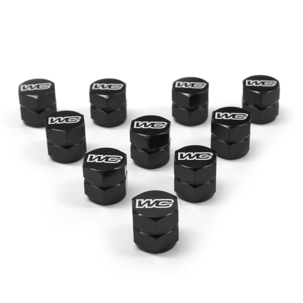 WORKS CONNECTION AIR CAPS BLACK CNC 10 PACK