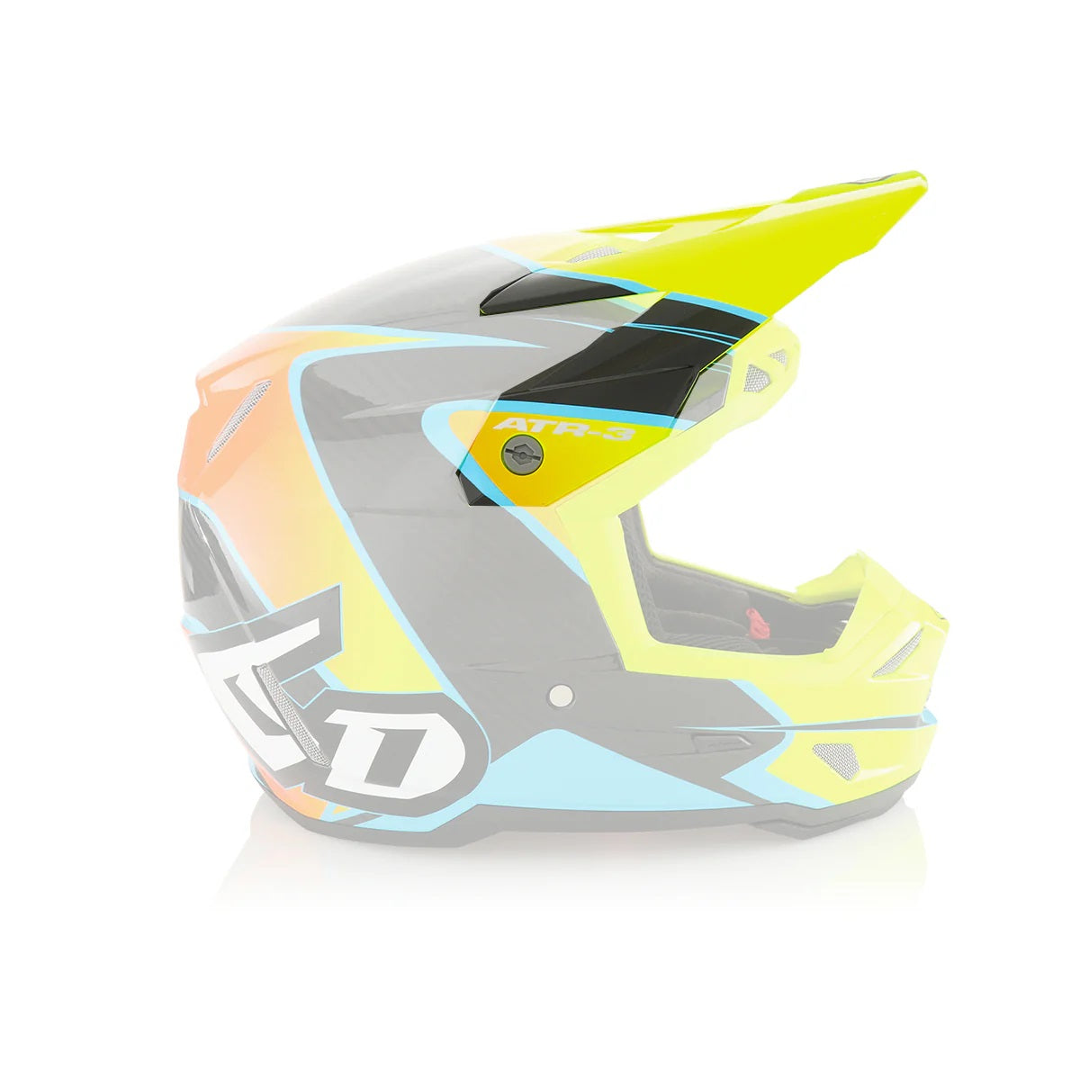 ATR-3 Visor Wave Gloss Cyan Neon Orange Yellow