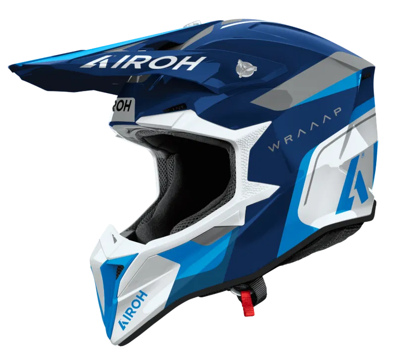 Airoh Wraaap Conquer Blue Gloss MX Adult Helmet