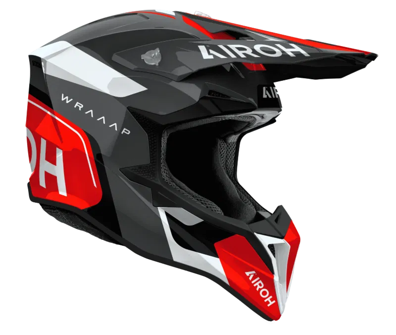 Airoh Wraaap Conquer Red Gloss MX Adult Helmet