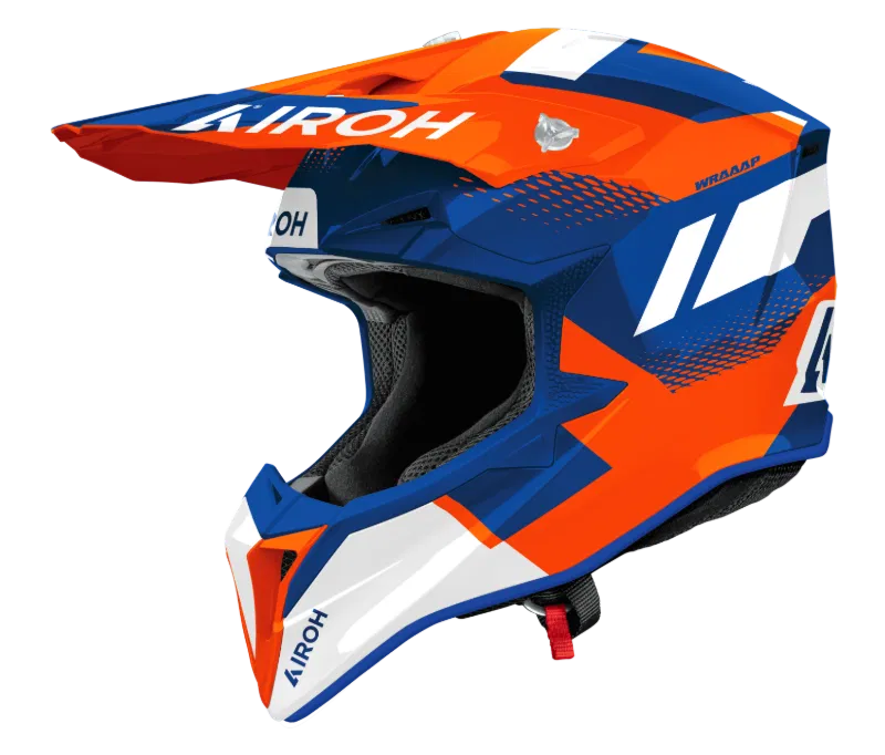 Airoh Wraaap Vision Orange/Blue Gloss MX Adult Helmet