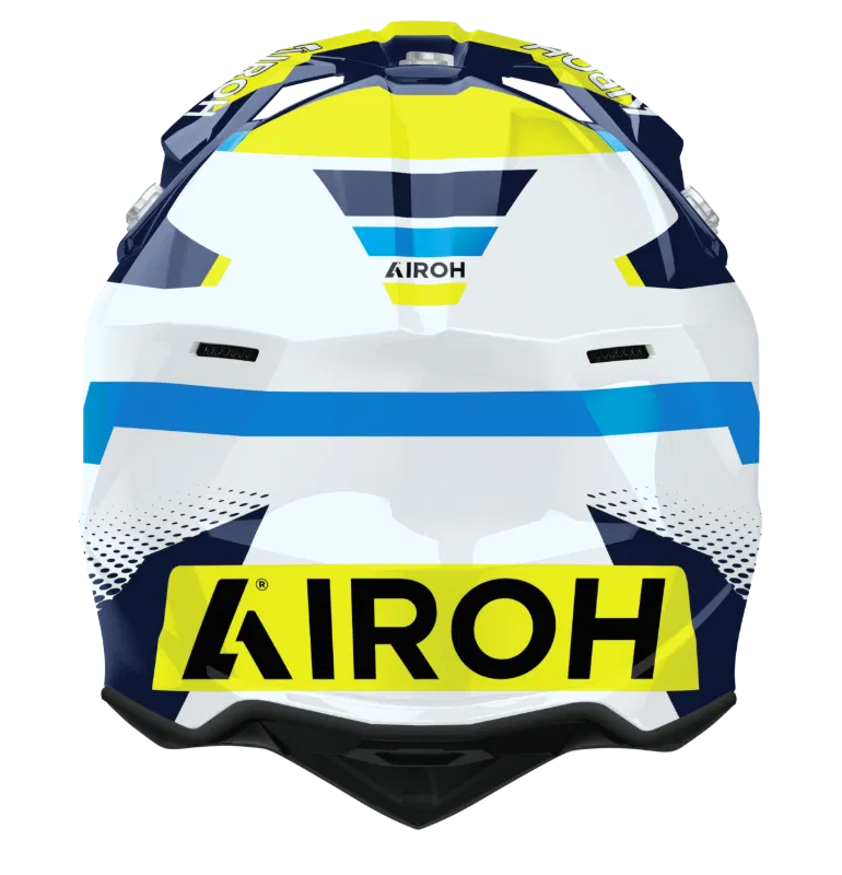 Airoh Wraaap Vision Yellow/Blue Gloss MX Adult Helmet