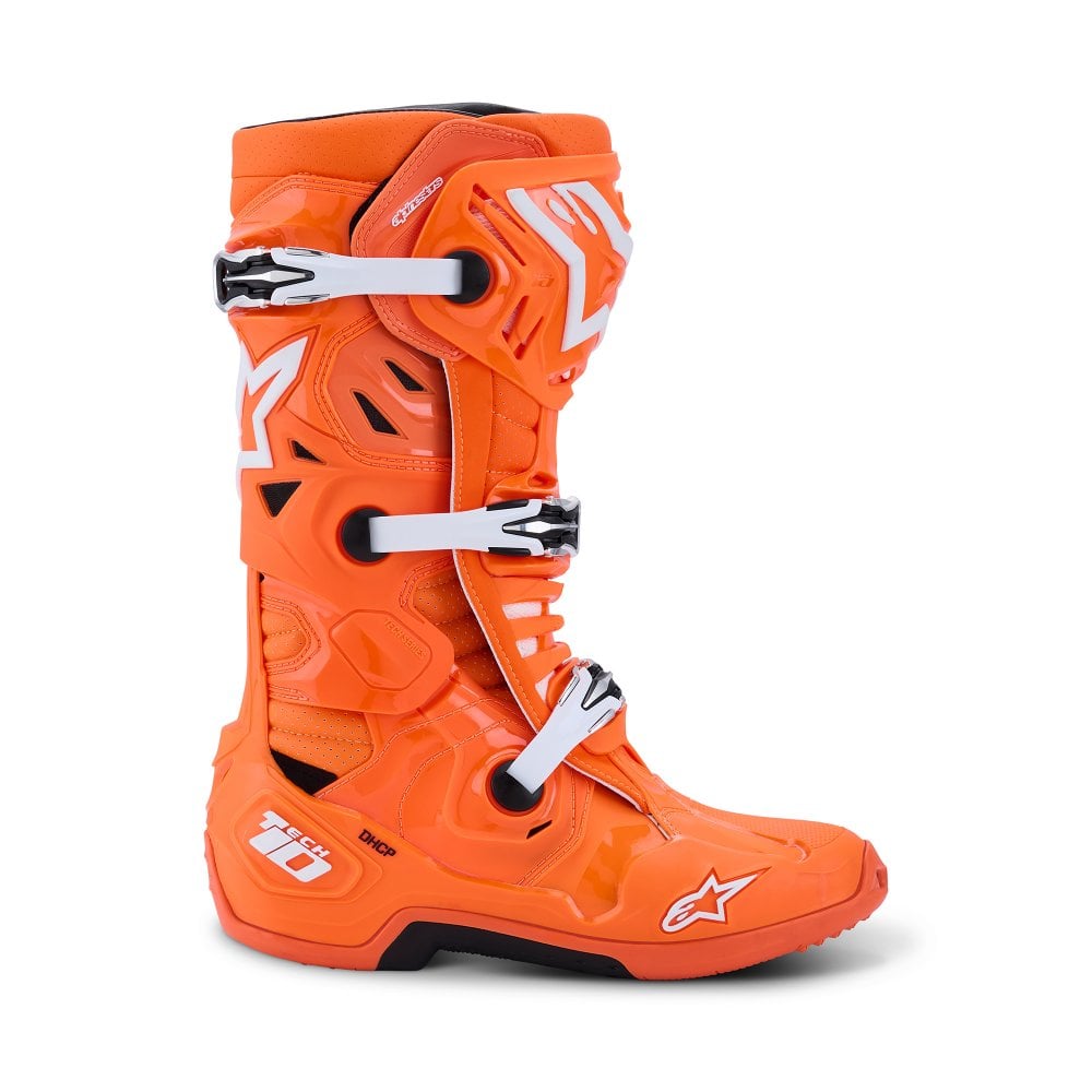 ALPINESTARS TECH 10 SUPERVENTED ORANGE FLUO BLACK WHITE