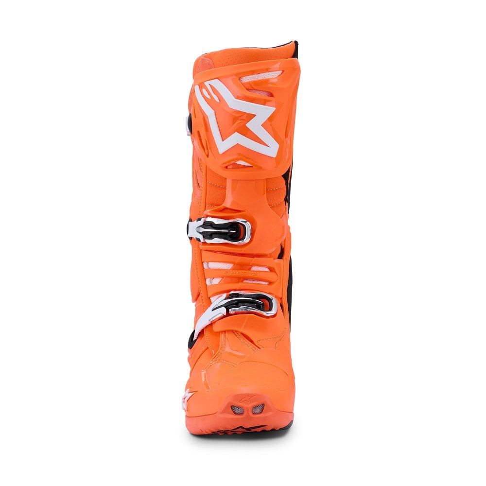 ALPINESTARS TECH 10 SUPERVENTED ORANGE FLUO BLACK WHITE