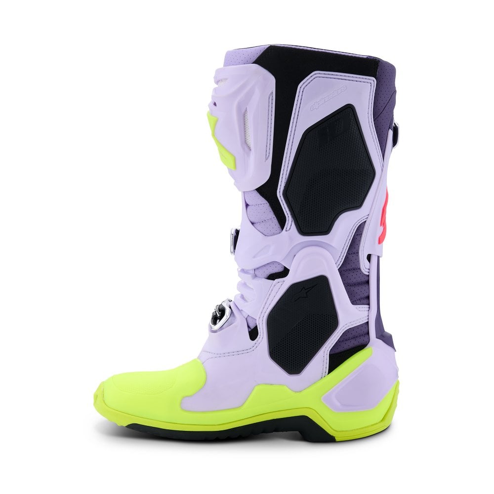 ALPINESTARS TECH 10 SUPERVENTED PURPLE YELLOW FLUO DIVA PINK