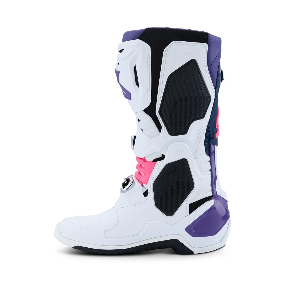 ALPINESTARS TECH 10 WHITE VIOLET NAVY BLUE PINK FLUO