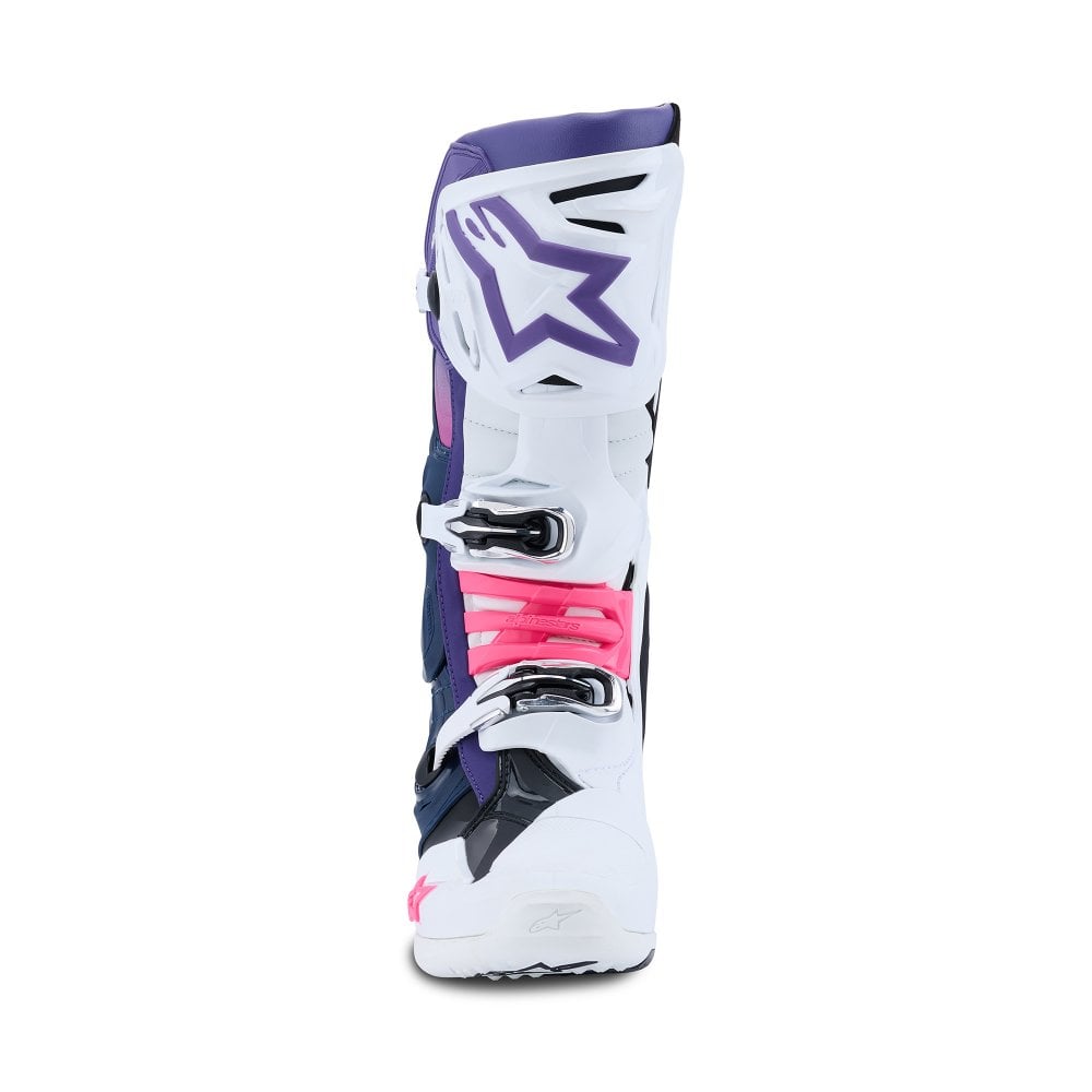 ALPINESTARS TECH 10 WHITE VIOLET NAVY BLUE PINK FLUO