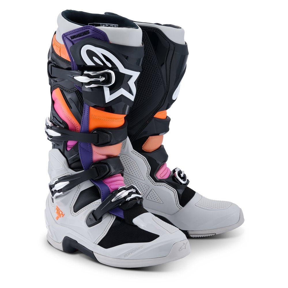 ALPINESTARS TECH 7 MX26 BLACK LIGHT GRAY ORANGE FLUO MAGENTA