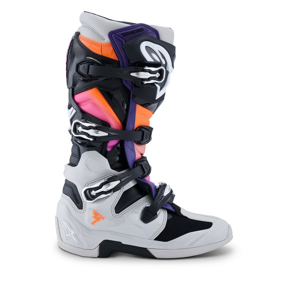 ALPINESTARS TECH 7 MX26 BLACK LIGHT GRAY ORANGE FLUO MAGENTA