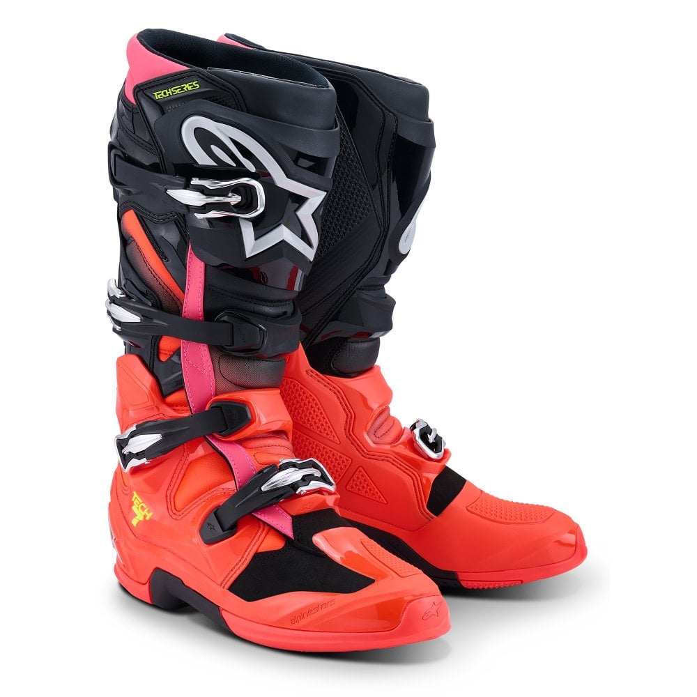 ALPINESTARS TECH 7 MX25 BLACK RED FLUO PINK FLUO